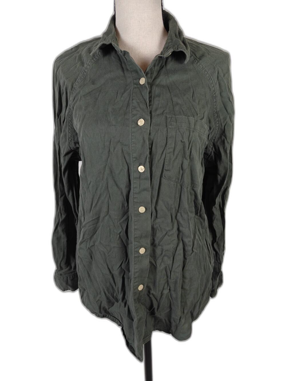 Womens Universal Thread Button Down Shirt Green Size XS